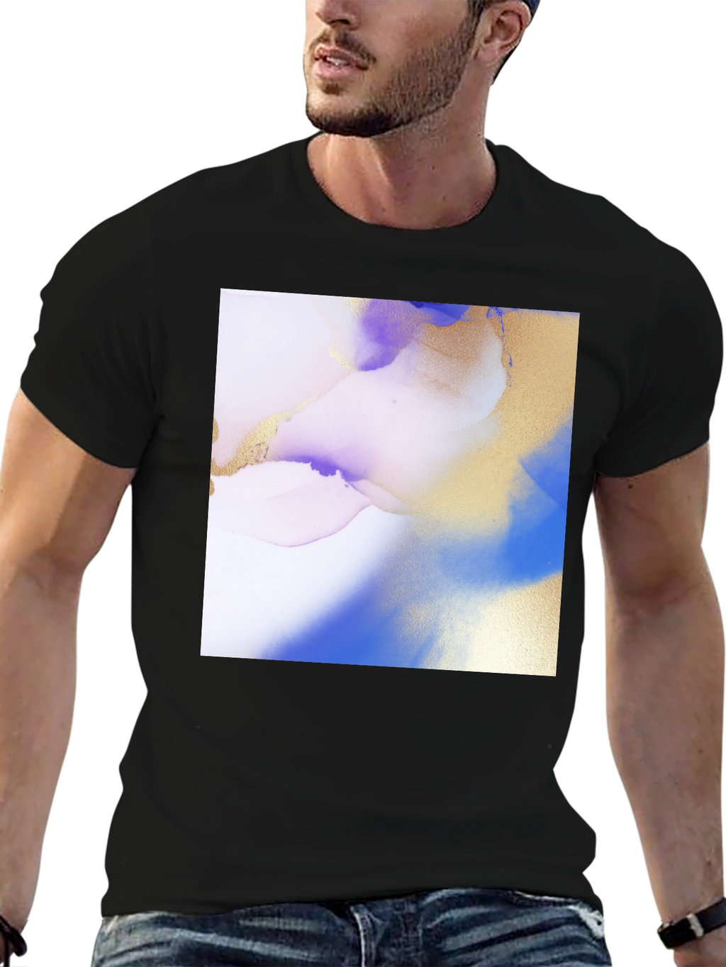 Abstract Art Print Black T-Shirt