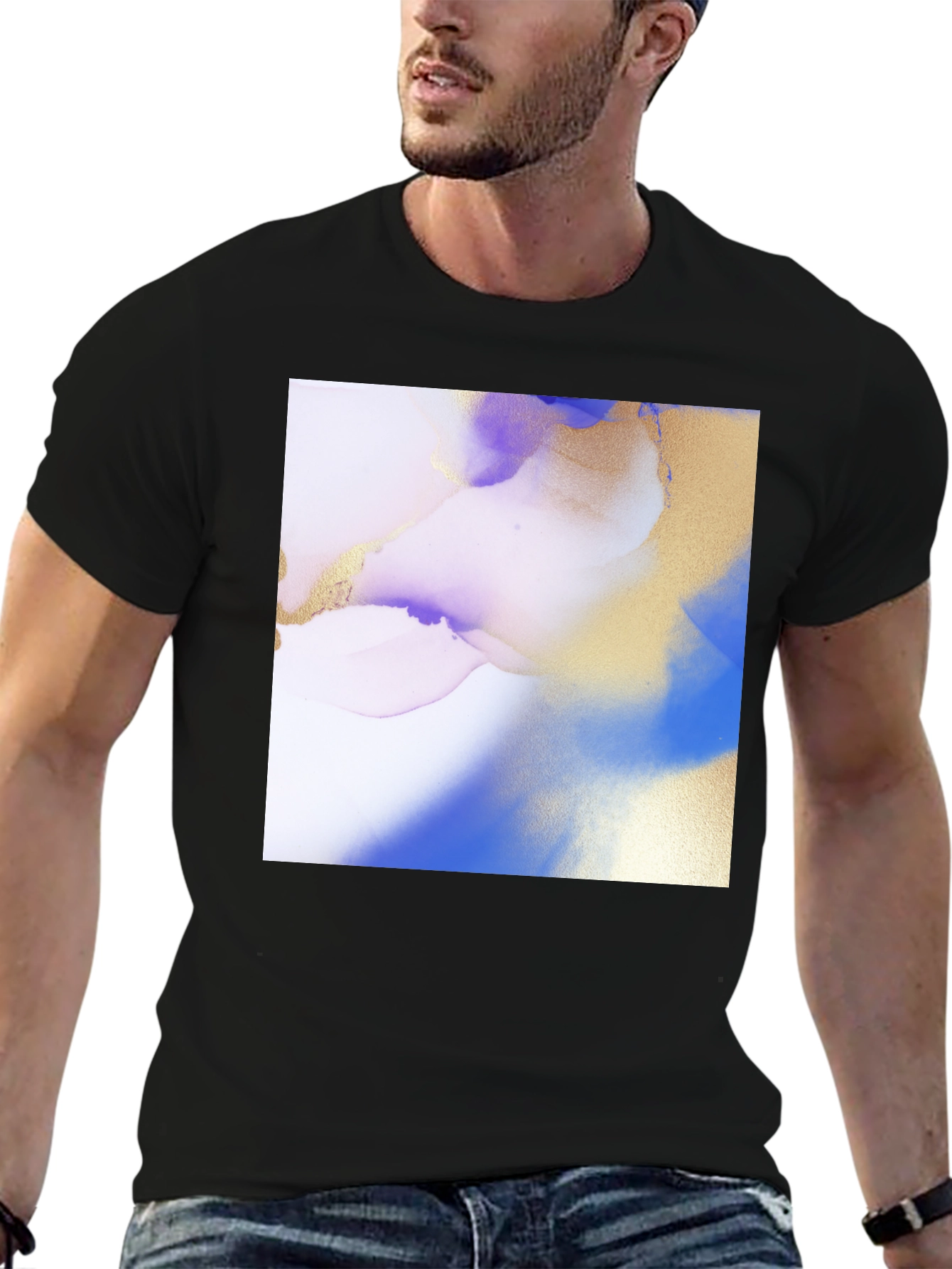Abstract Art Print Black T-Shirt