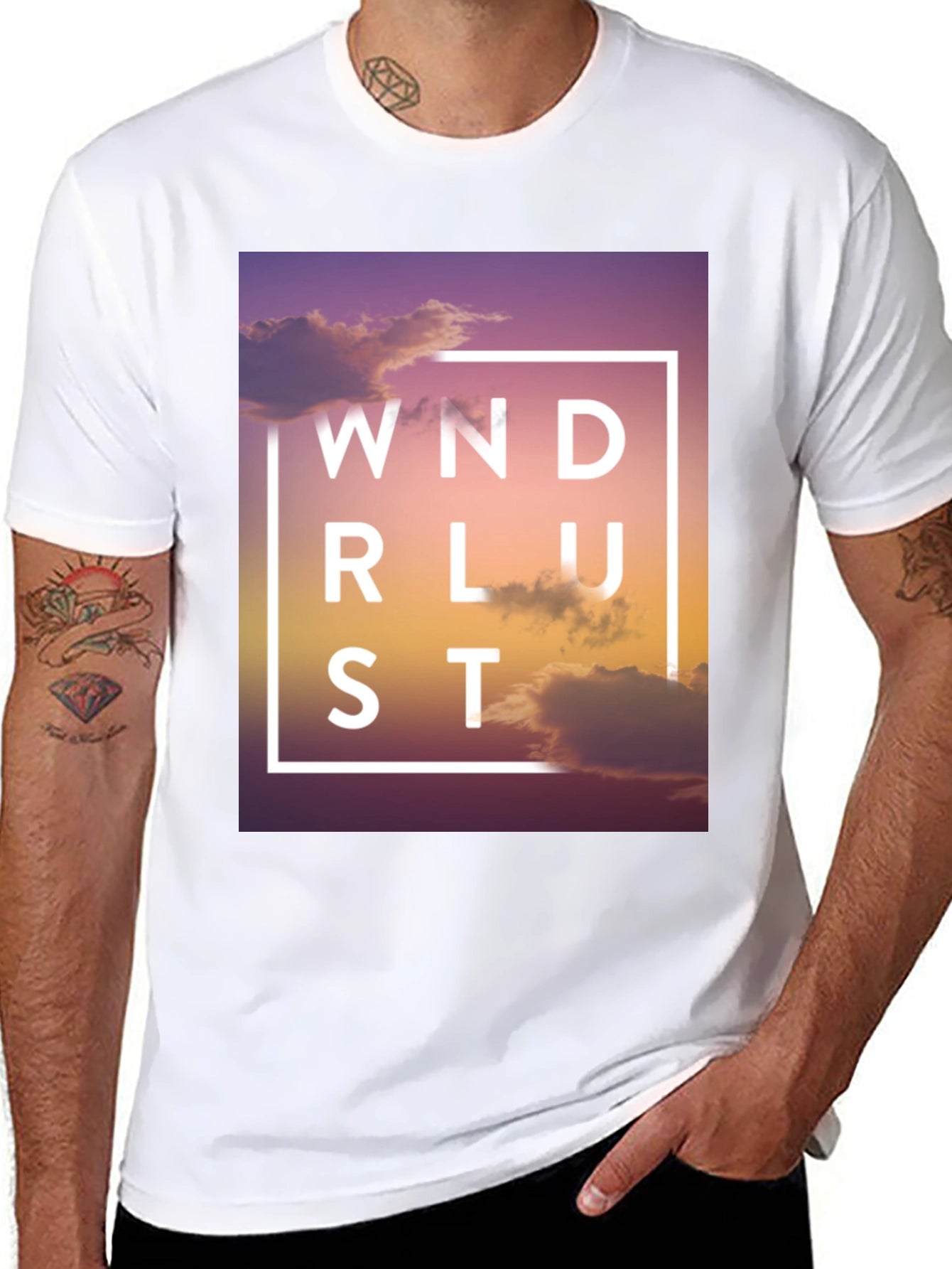 Wanderlust Graphic Print Black T-Shirt