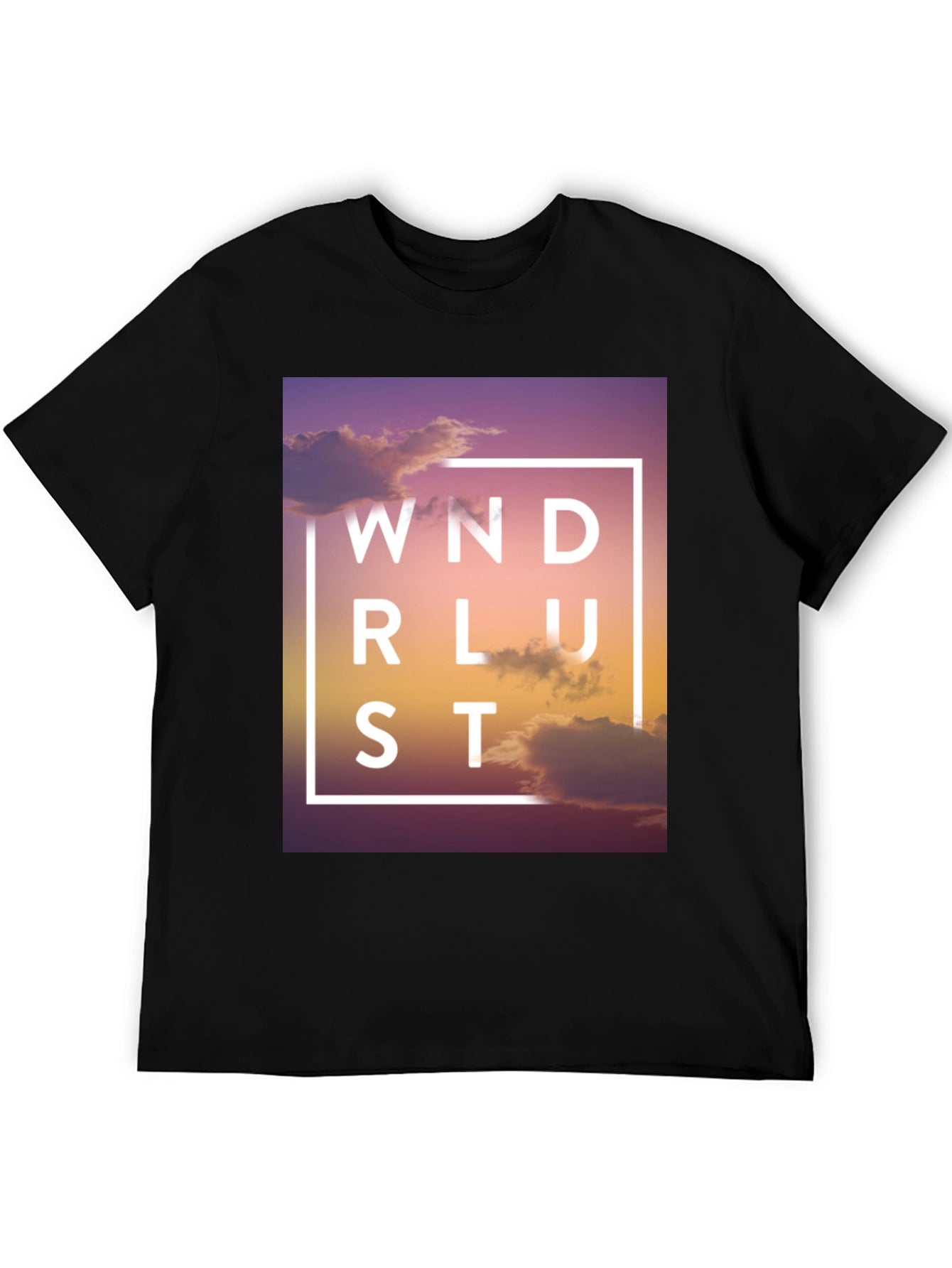 Wanderlust Graphic Print Black T-Shirt
