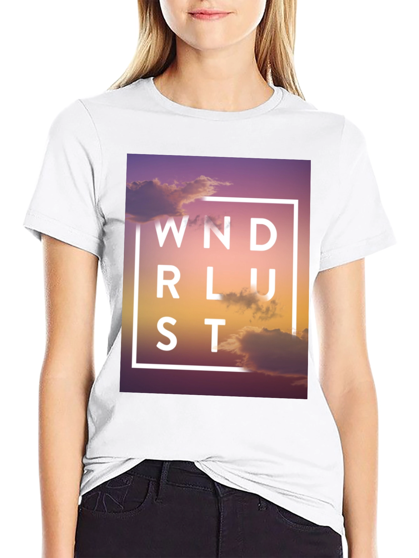 Wanderlust Graphic Print Black T-Shirt