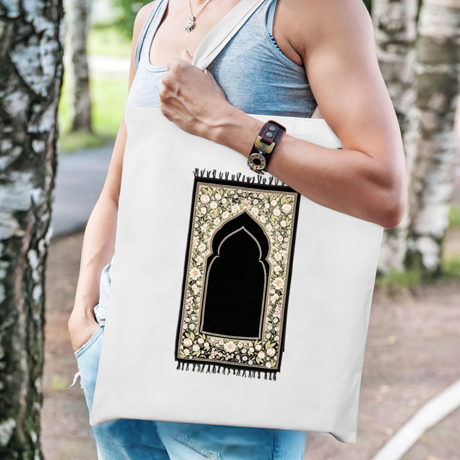 Books & Blooms Literary Canvas Bag | Too Many Books Bookworm Aesthetic Shoulder Tote