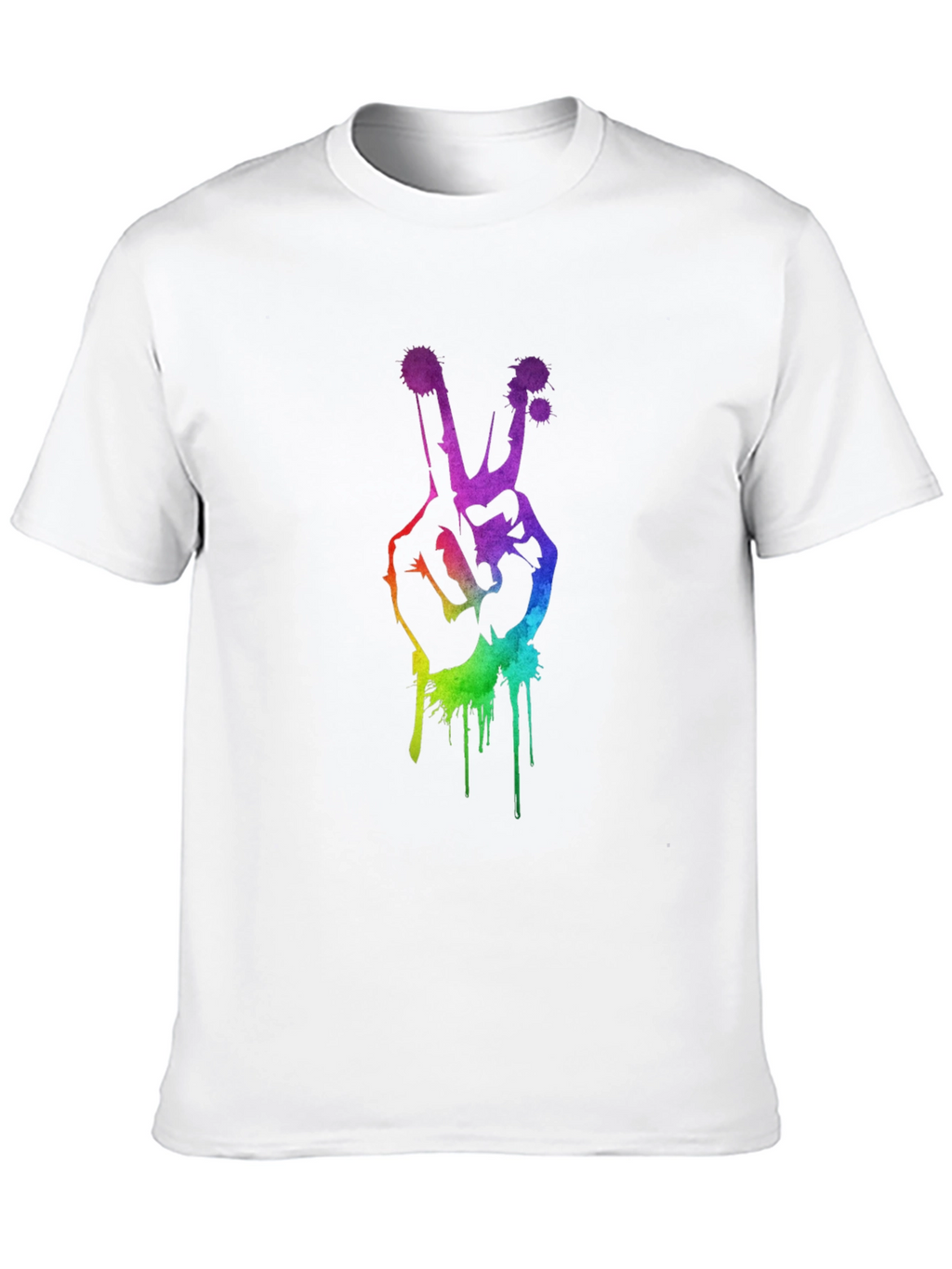 Rainbow Peace Sign Graphic T-Shirt