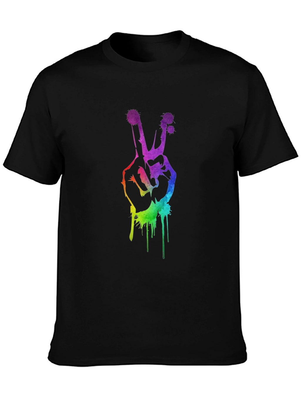 Rainbow Peace Sign Graphic T-Shirt