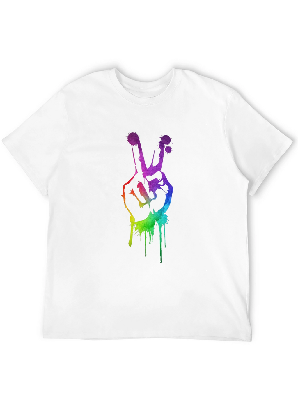 Rainbow Peace Sign Graphic T-Shirt