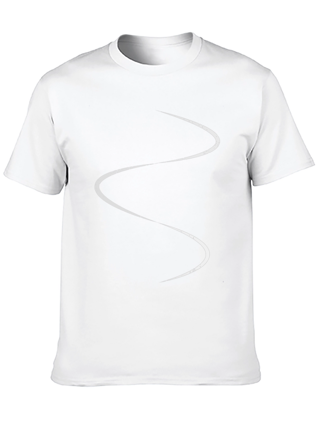 Mens Black T-Shirt with Abstract White Line Design