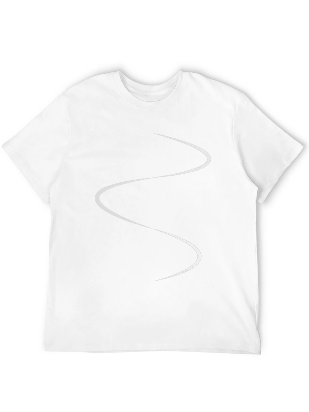 Mens Black T-Shirt with Abstract White Line Design