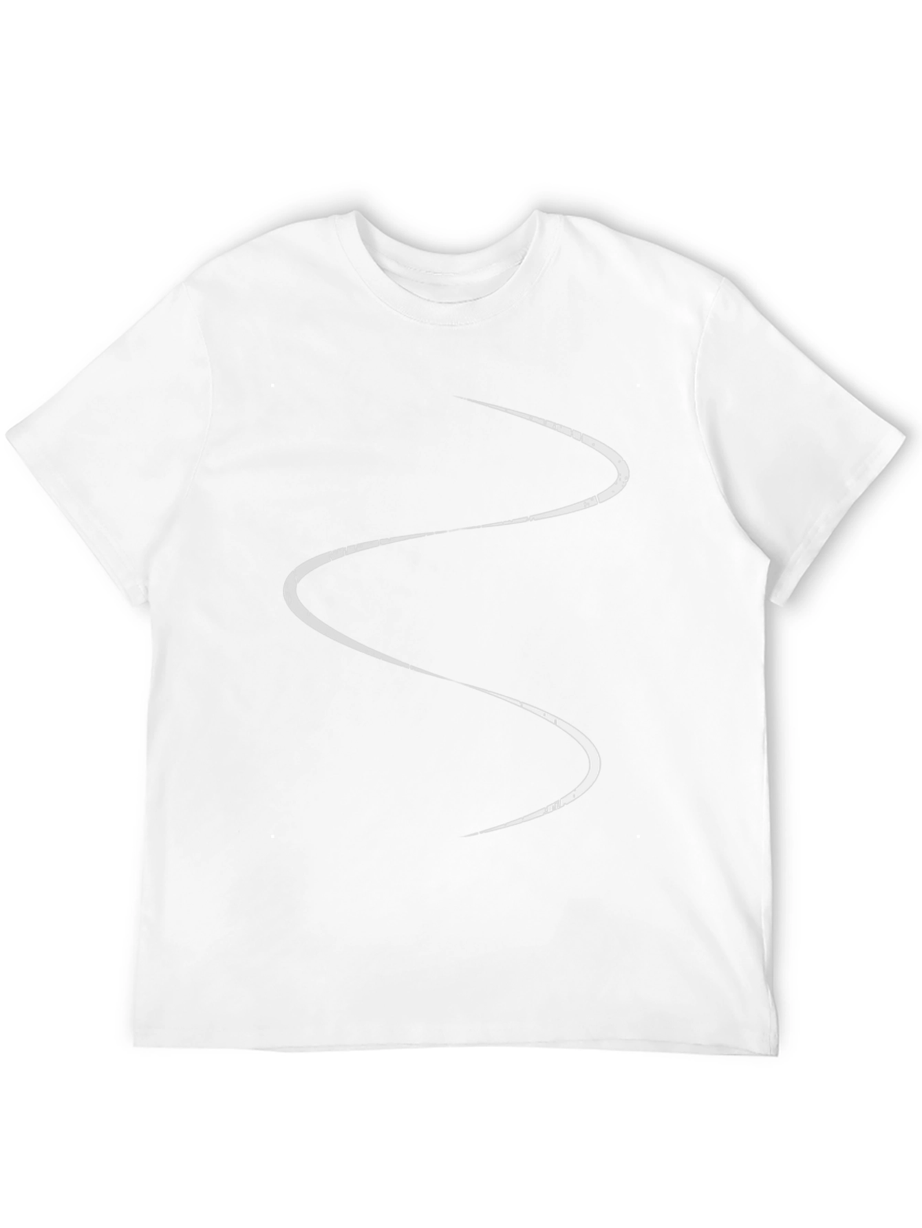 Mens Black T-Shirt with Abstract White Line Design