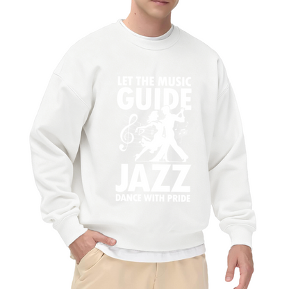 Let The Music Guide Jazz Dance Crewneck Sweatshirt, Dancing Couple Treble Clef Pullover, Dance Gift