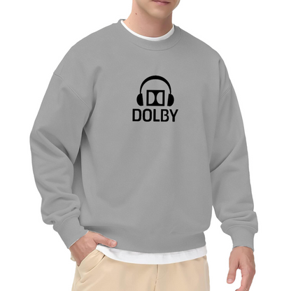 Dolby Headphones Logo Audio Tech Crewneck Sweatshirt | Minimalist Sound Brand Graphic Pullover, Sound Engineer Gift