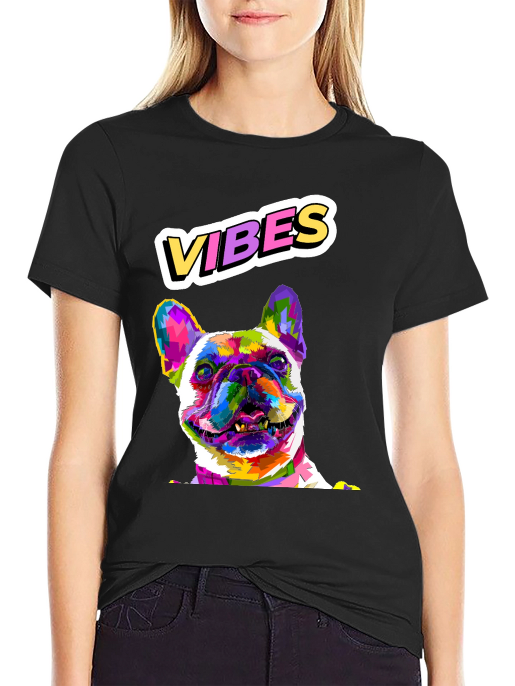 Vibes French Bulldog Graphic T-Shirt