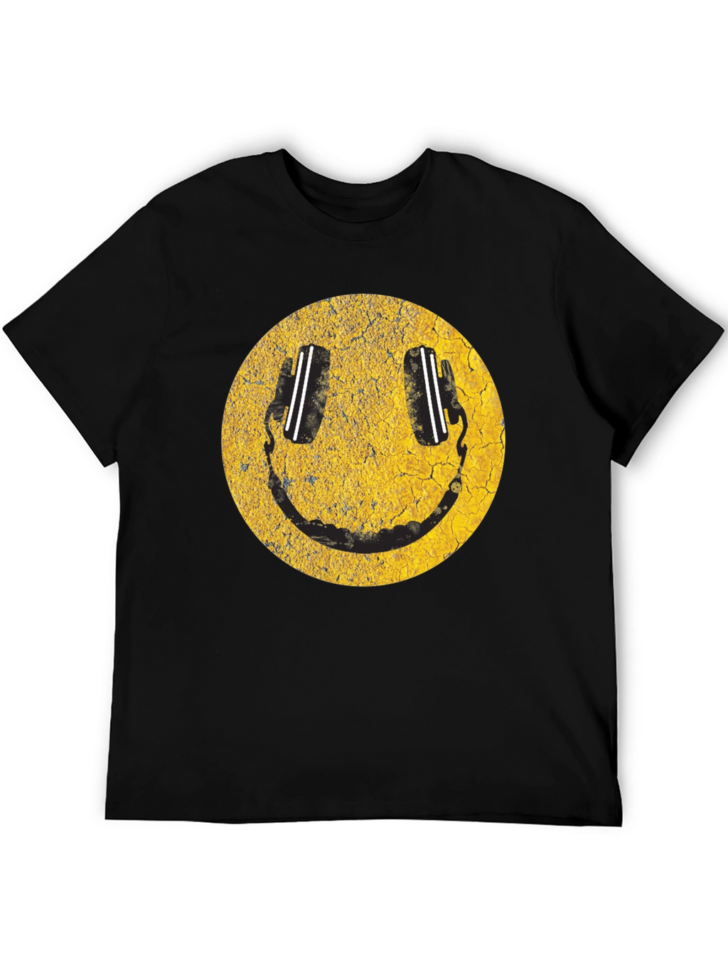 Smiley Face DJ Headphones Graphic T-Shirt