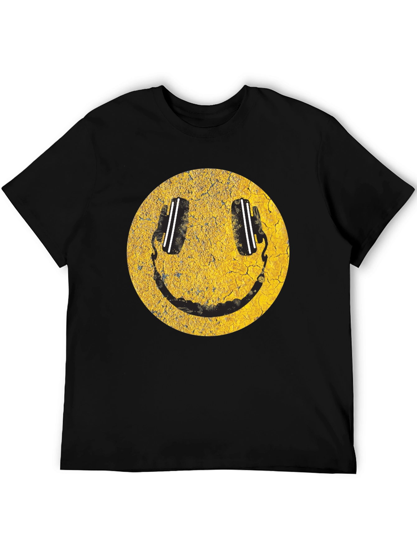 Smiley Face DJ Headphones Graphic T-Shirt