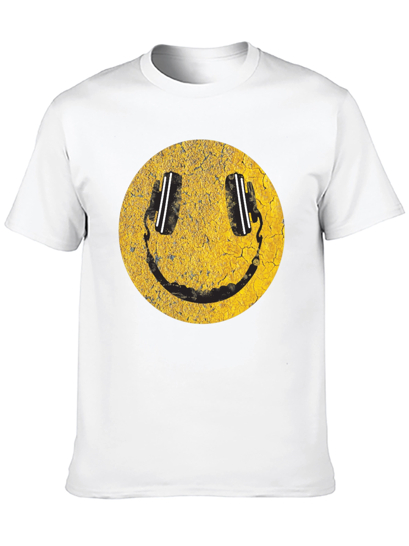 Smiley Face DJ Headphones Graphic T-Shirt