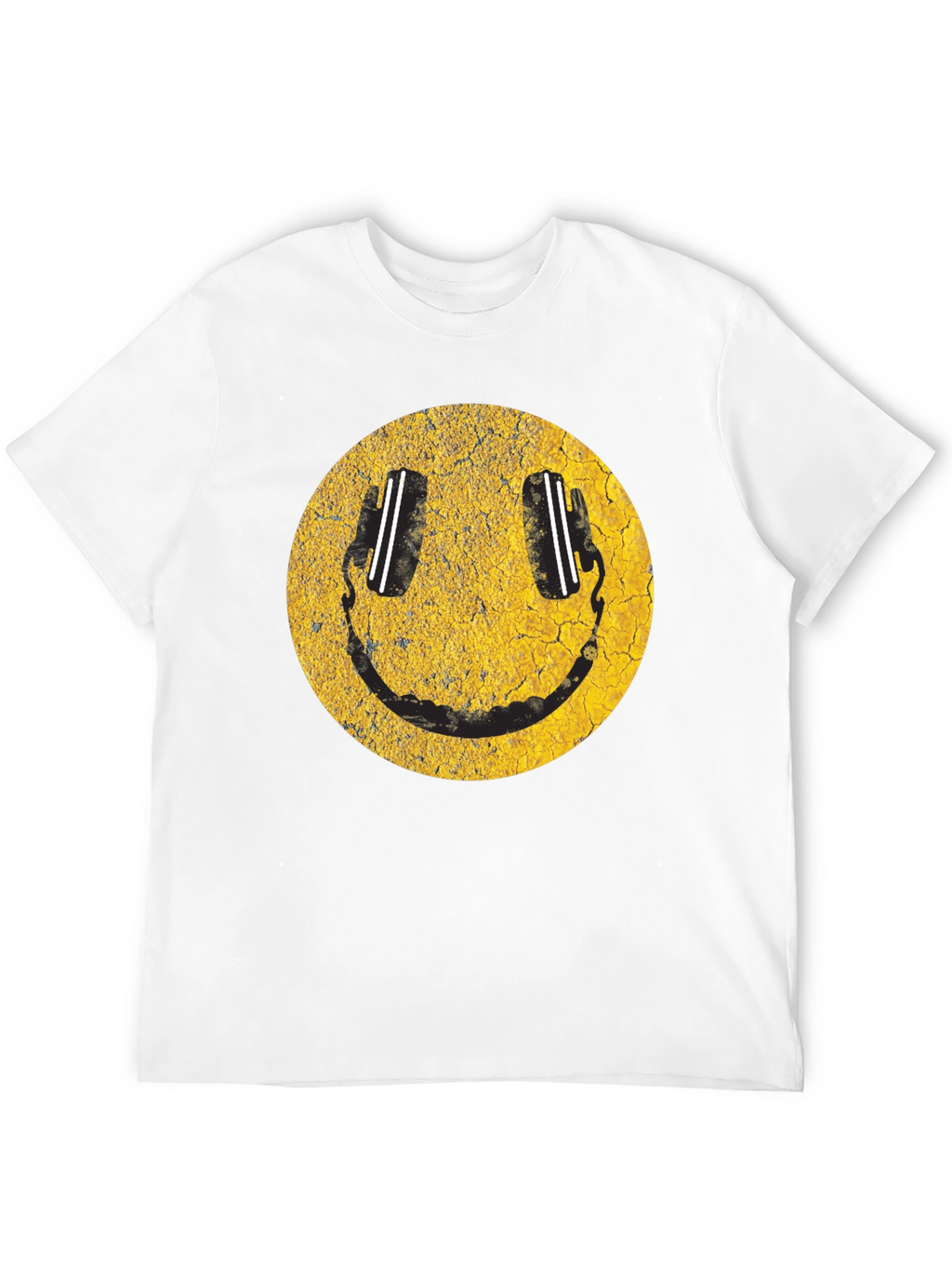 Smiley Face DJ Headphones Graphic T-Shirt