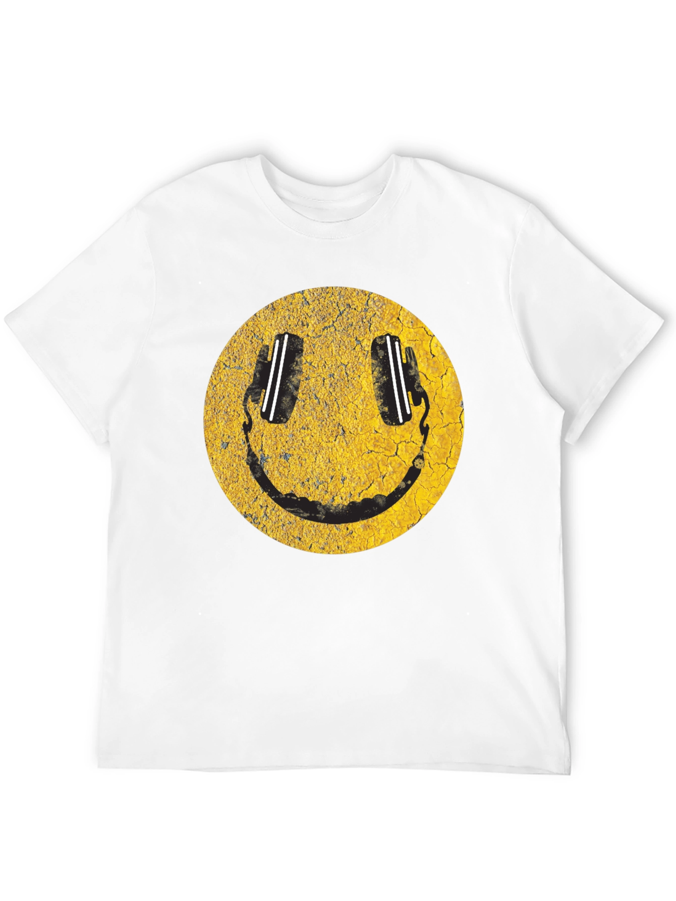 Smiley Face DJ Headphones Graphic T-Shirt