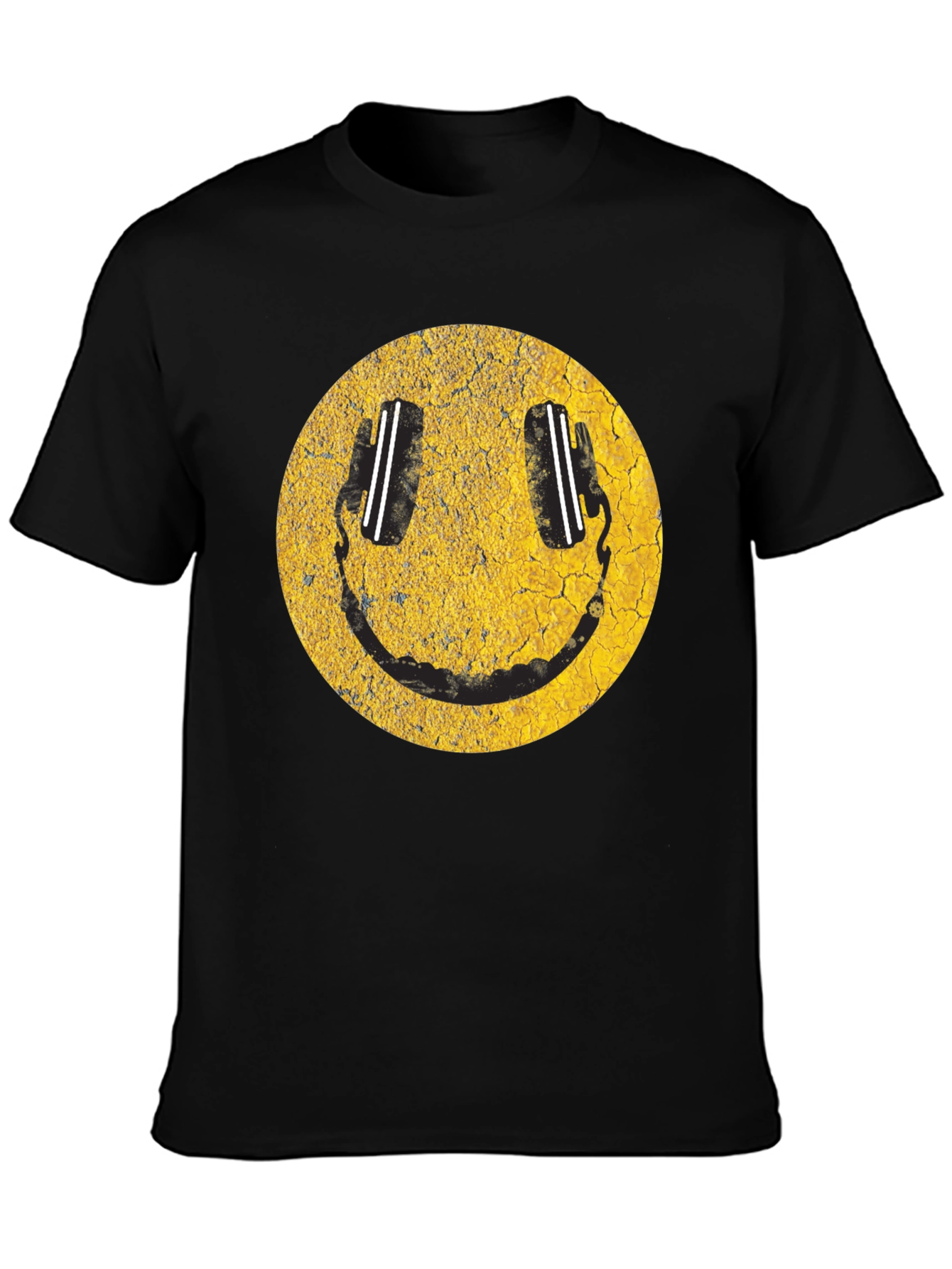 Smiley Face DJ Headphones Graphic T-Shirt