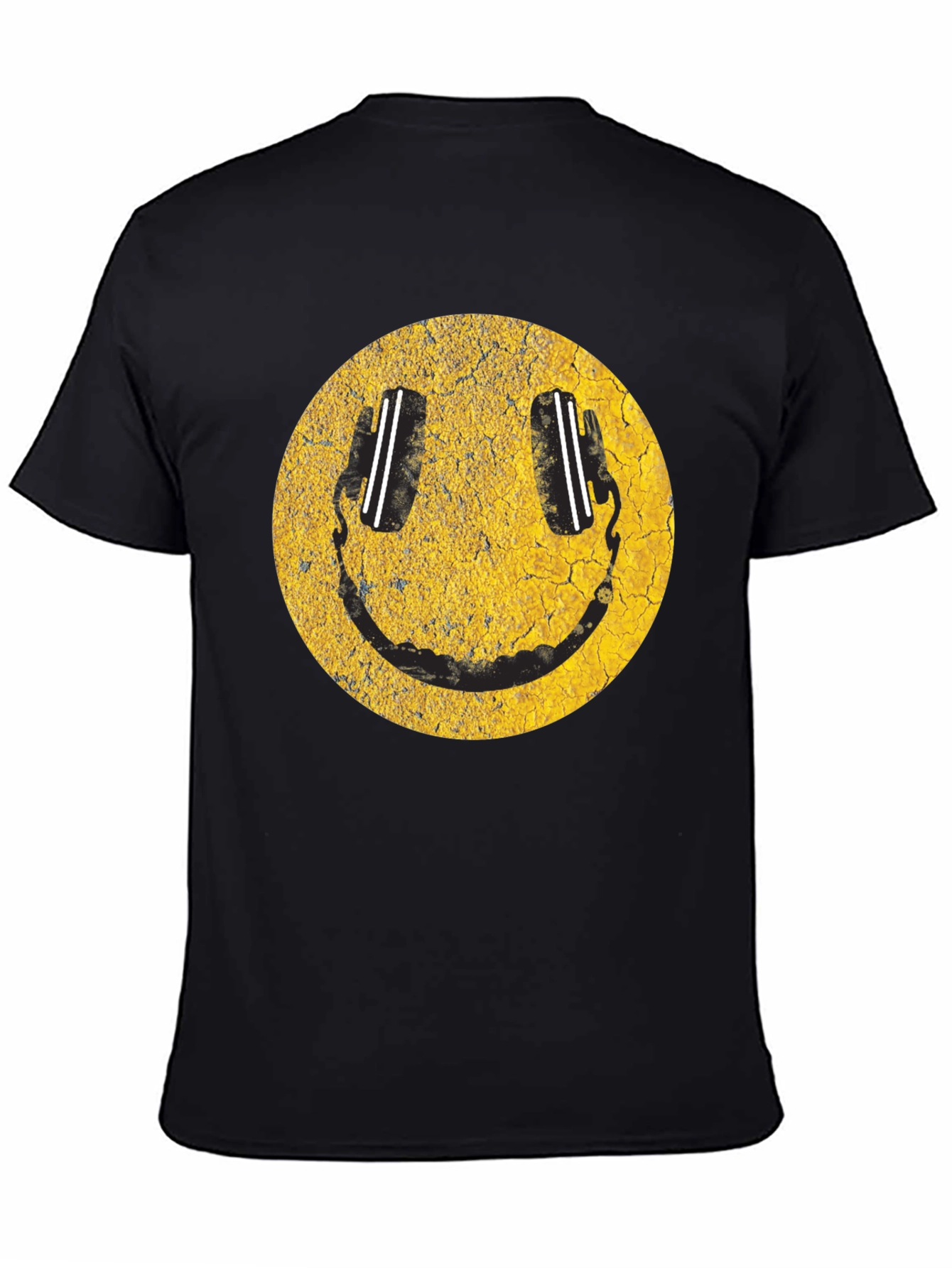 Smiley Face DJ Headphones Graphic T-Shirt