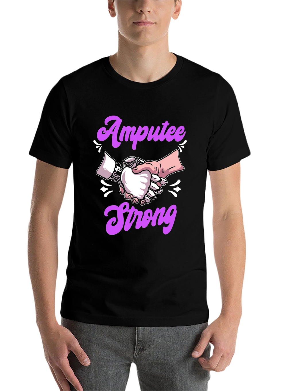 Amputee Strong T-Shirt - Handshake Design