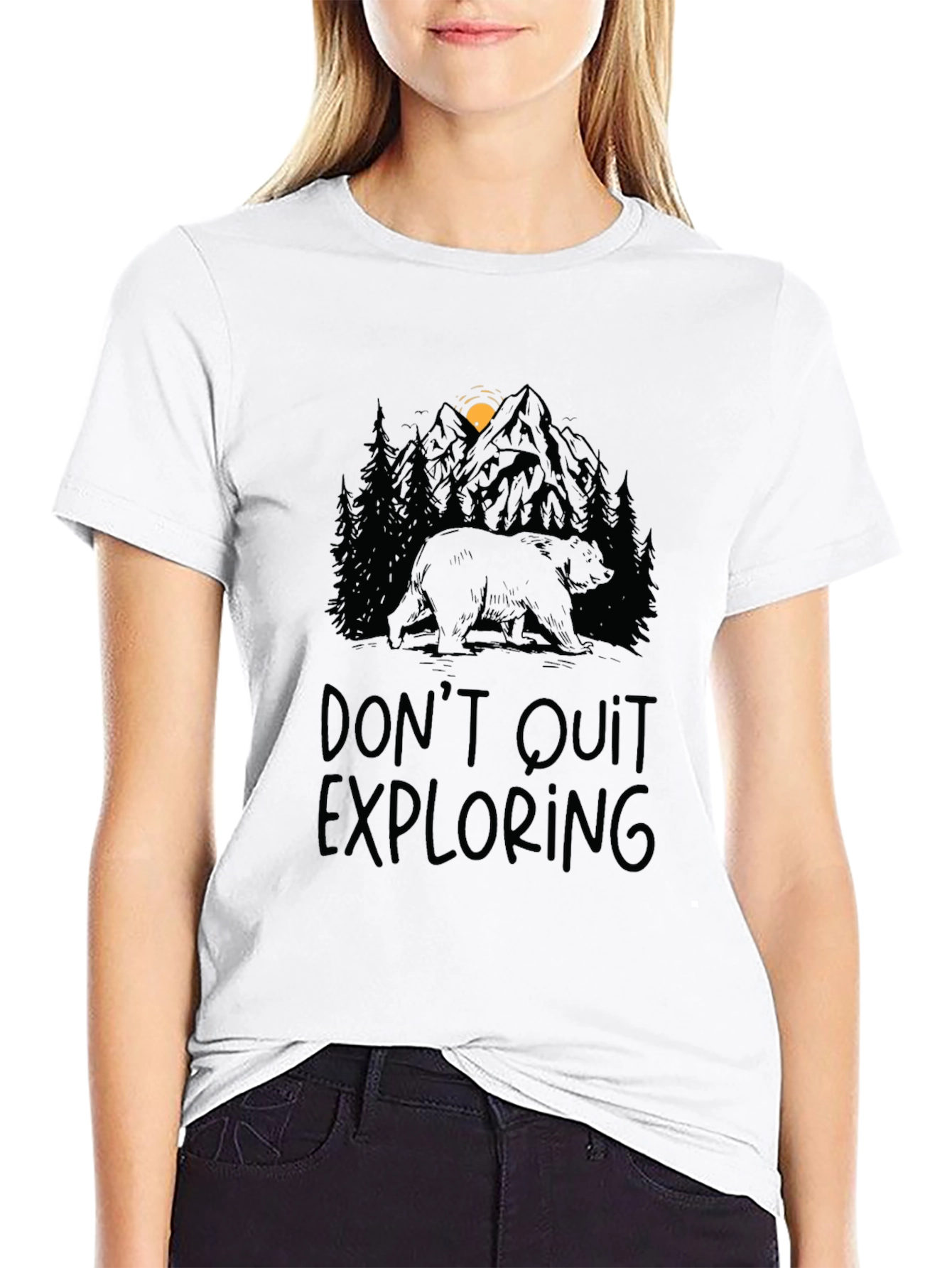 Dont Quit Exploring Bear Graphic Tee