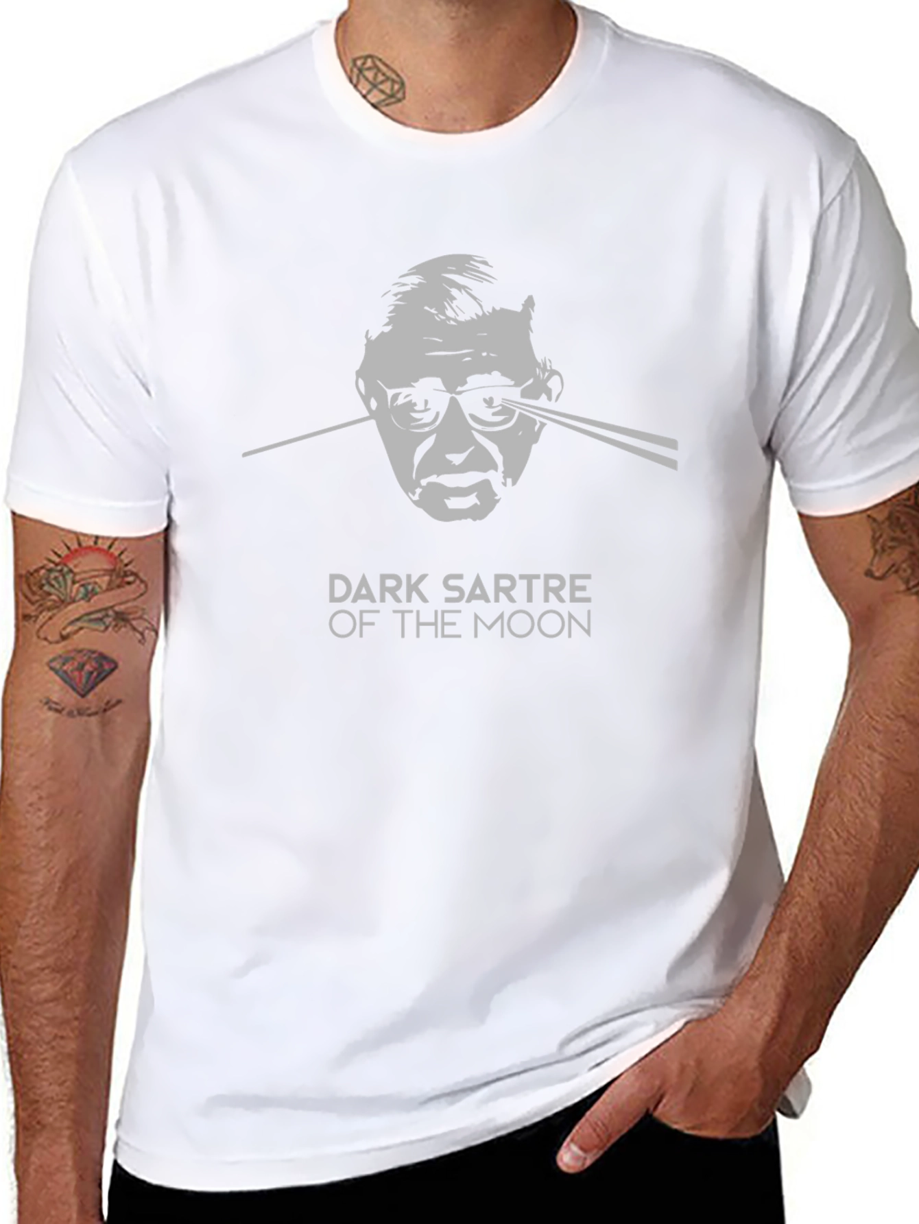 Dark Sartre of the Moon Graphic Tee - Black