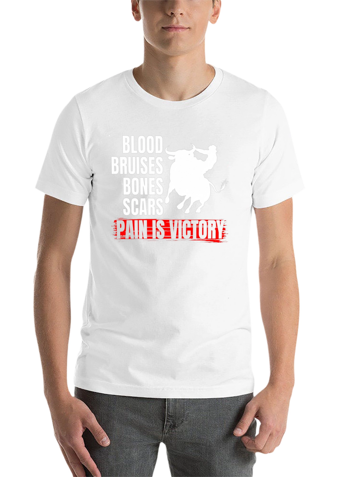 Blood Bruises Bones Scars Pain Is Victory T-Shirt