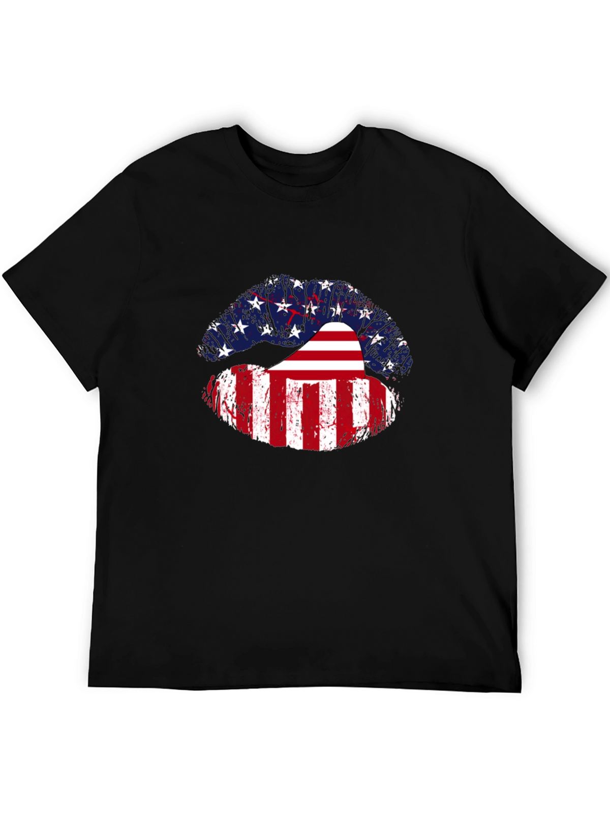 USA Flag Lips Graphic Tee - Patriotic Pride
