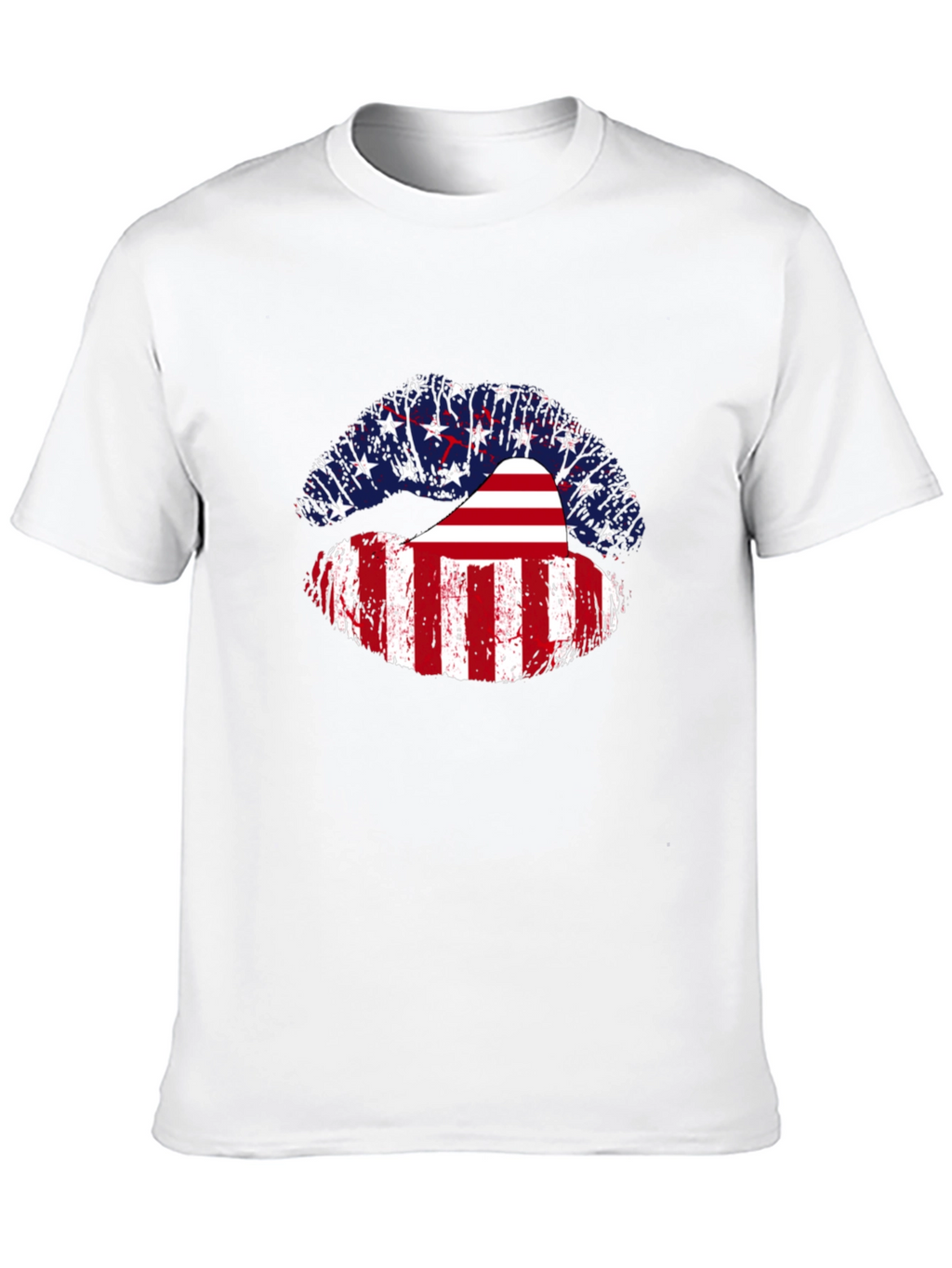 USA Flag Lips Graphic Tee - Patriotic Pride