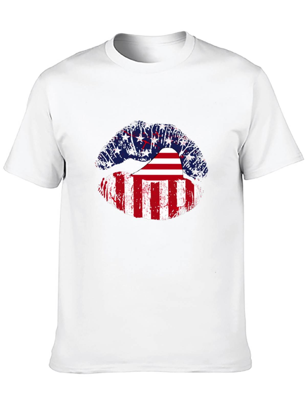 USA Flag Lips Graphic Tee - Patriotic Pride