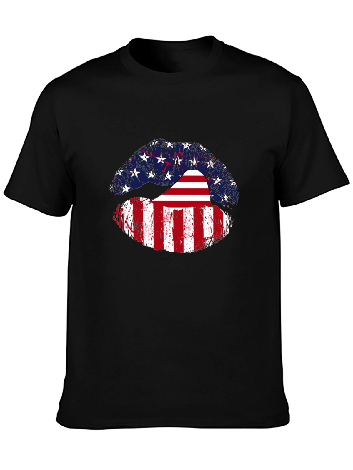 USA Flag Lips Graphic Tee - Patriotic Pride