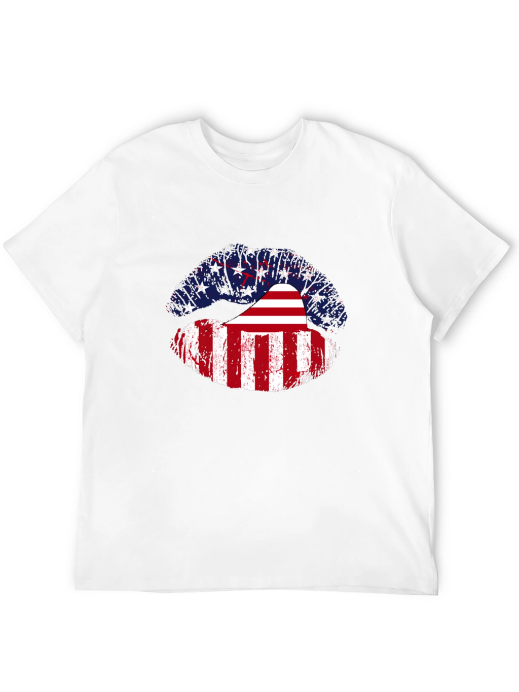 USA Flag Lips Graphic Tee - Patriotic Pride
