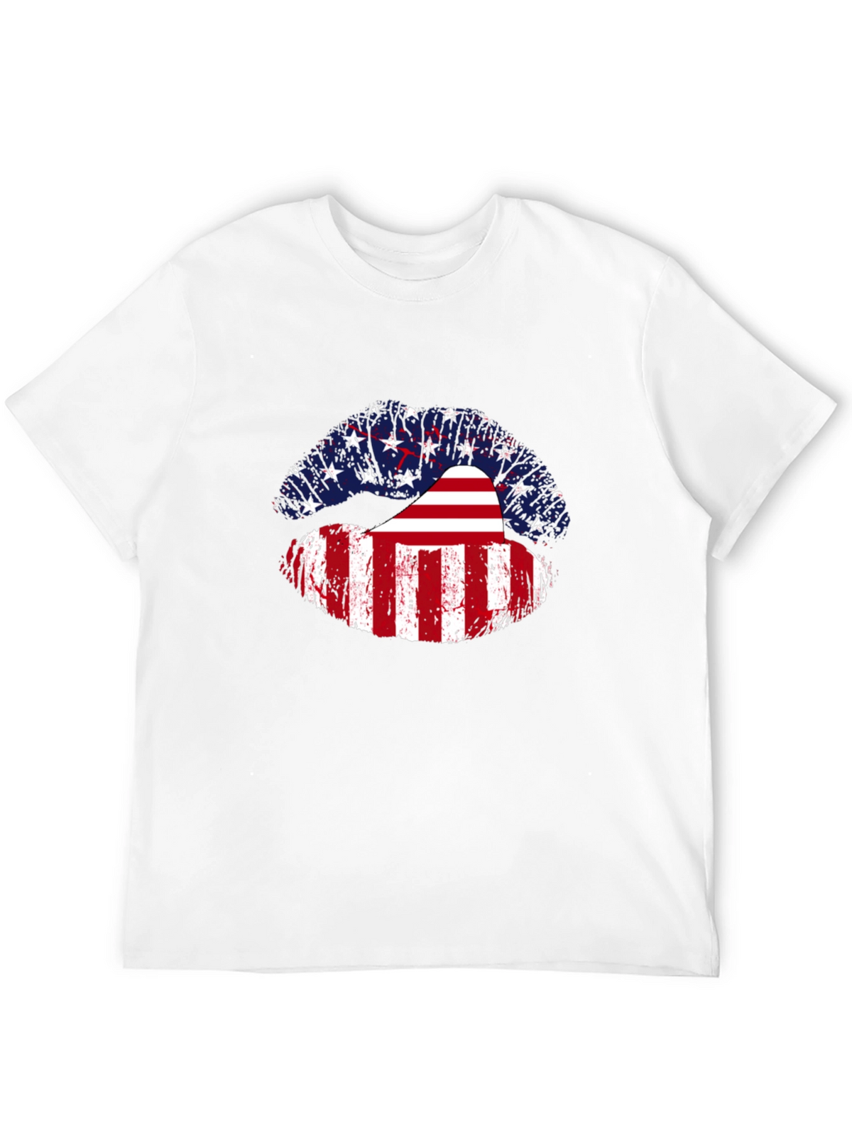 USA Flag Lips Graphic Tee - Patriotic Pride