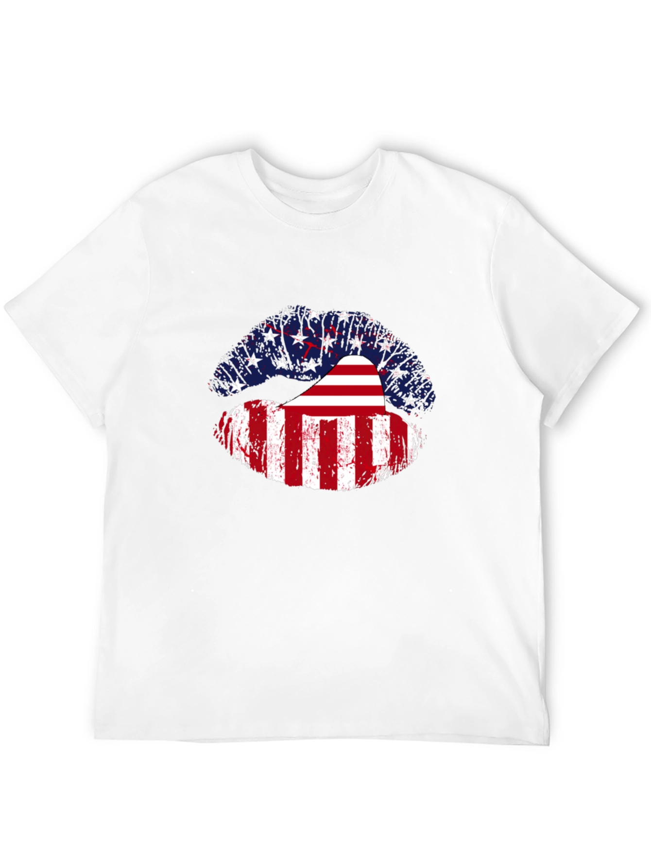 USA Flag Lips Graphic Tee - Patriotic Pride