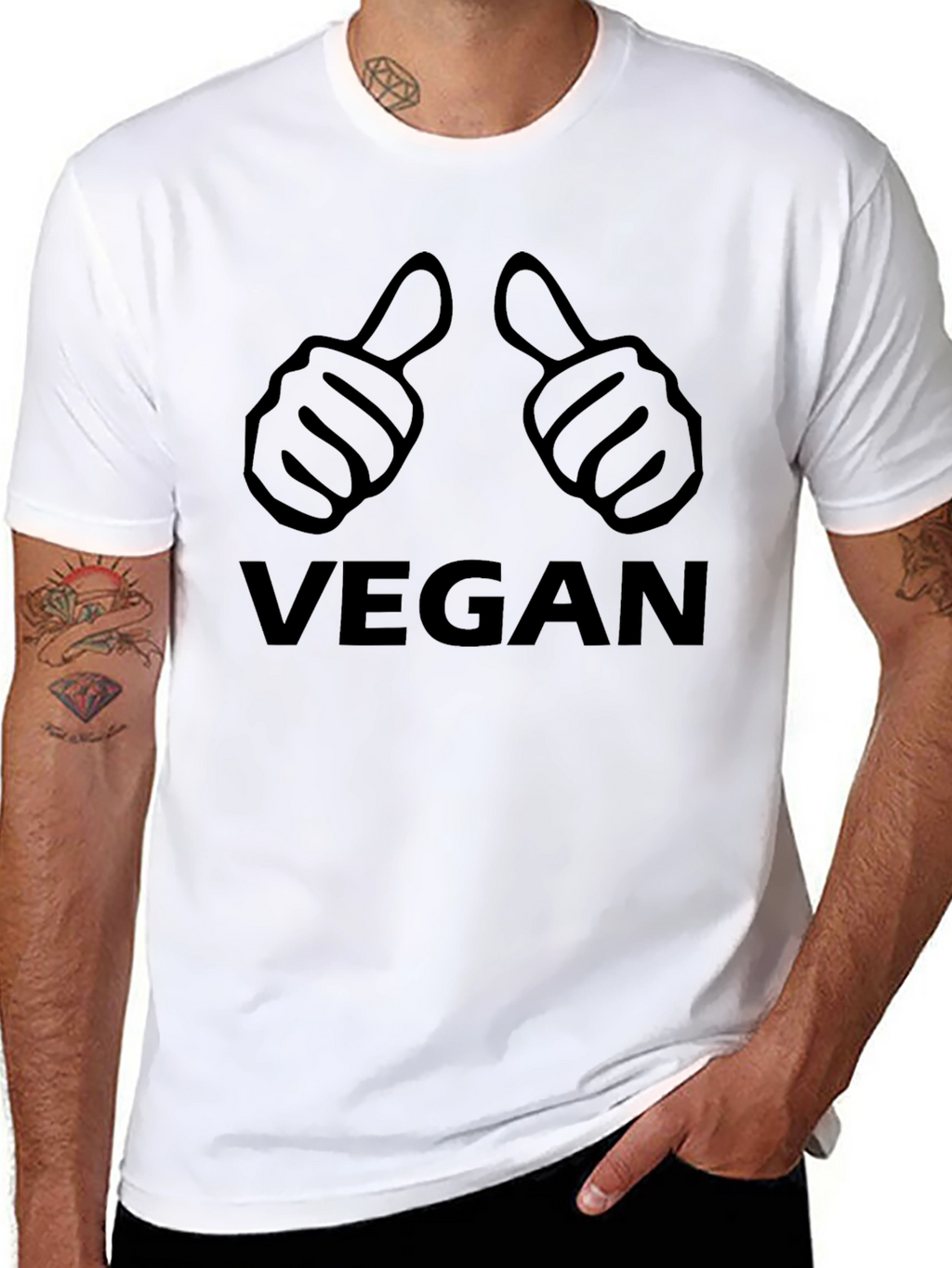 Vegan Thumbs Up Graphic T-Shirt