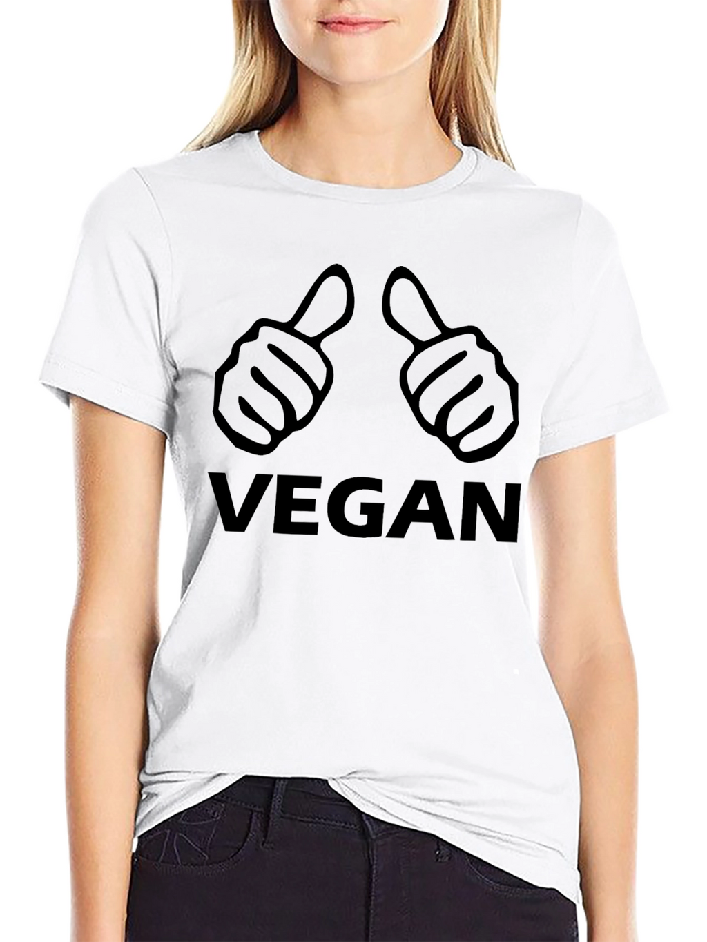 Vegan Thumbs Up Graphic T-Shirt