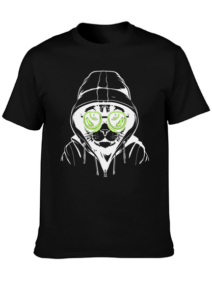 Hooded Cat T-Shirt - Hacker Style