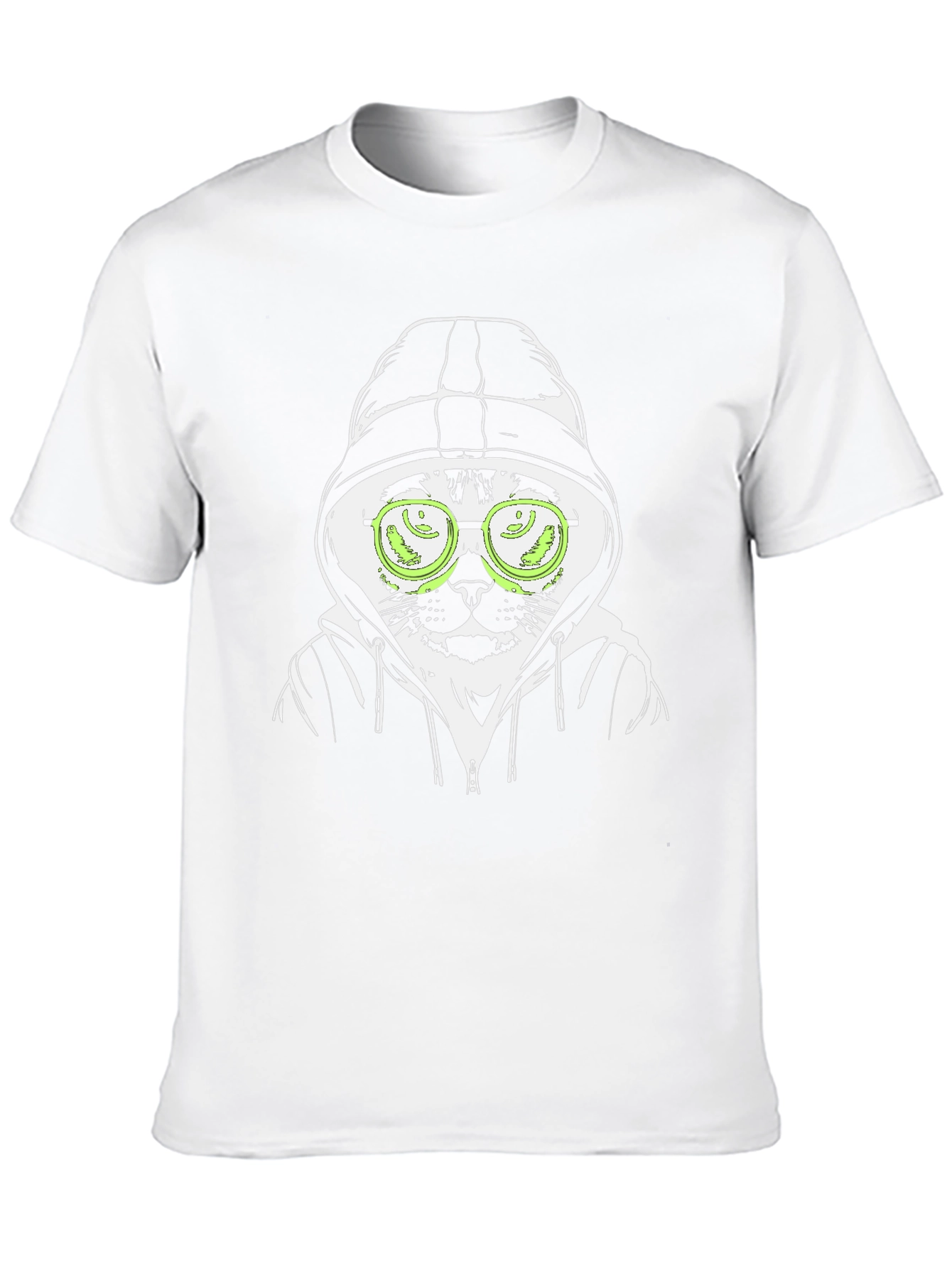 Hooded Cat T-Shirt - Hacker Style