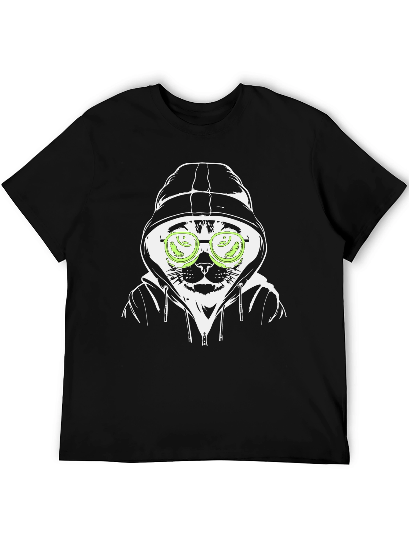 Hooded Cat T-Shirt - Hacker Style