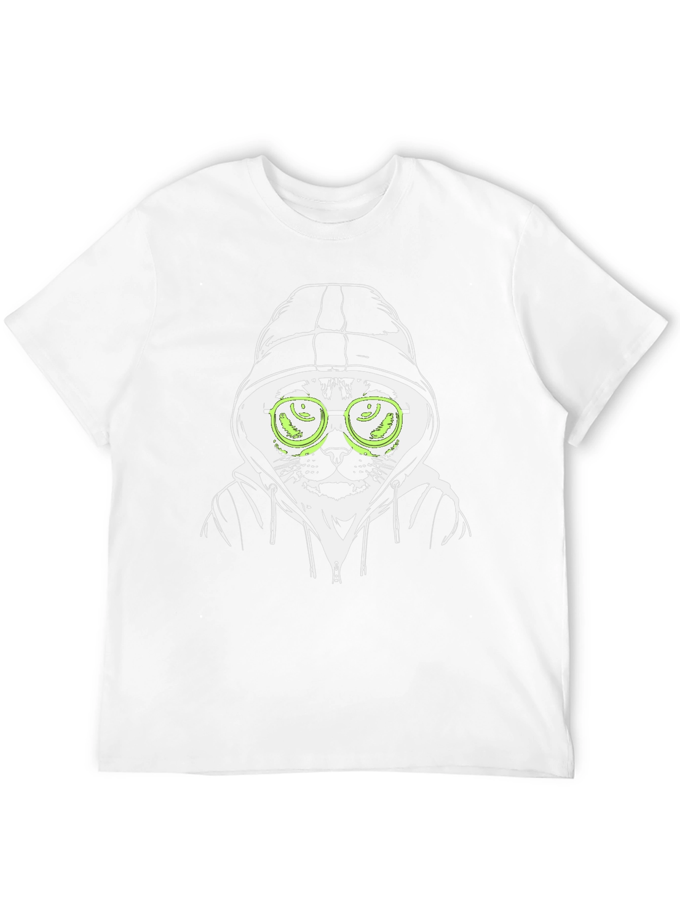 Hooded Cat T-Shirt - Hacker Style