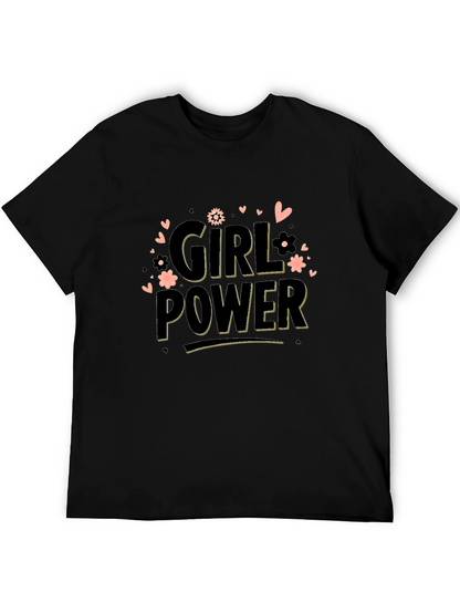 Girl Power Graphic Tee - Black Cotton Blend