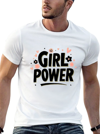 Girl Power Graphic Tee - Black Cotton Blend