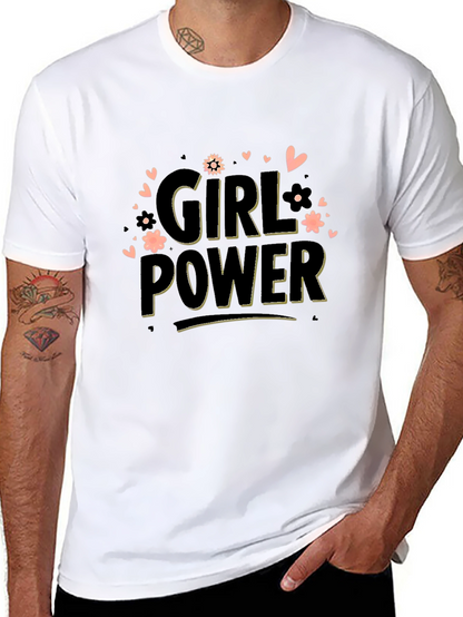 Girl Power Graphic Tee - Black Cotton Blend