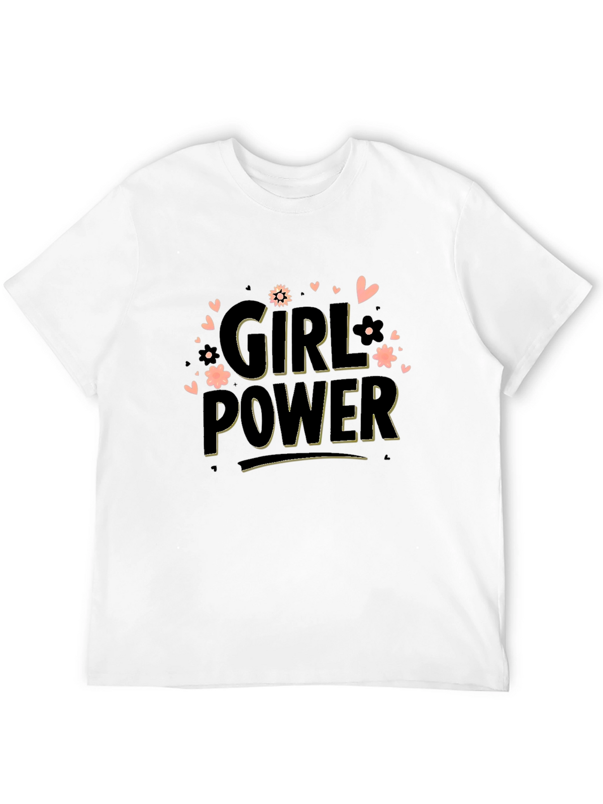 Girl Power Graphic Tee - Black Cotton Blend