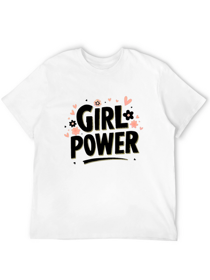 Girl Power Graphic Tee - Black Cotton Blend