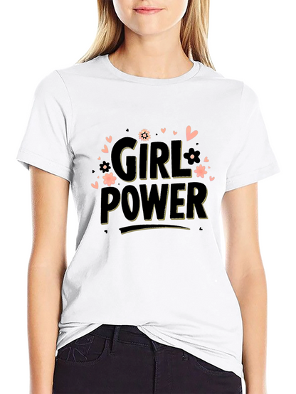 Girl Power Graphic Tee - Black Cotton Blend