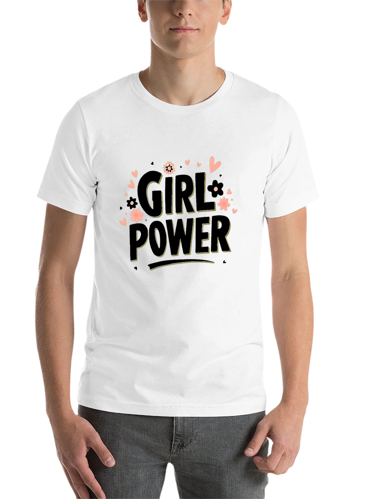 Girl Power Graphic Tee - Black Cotton Blend