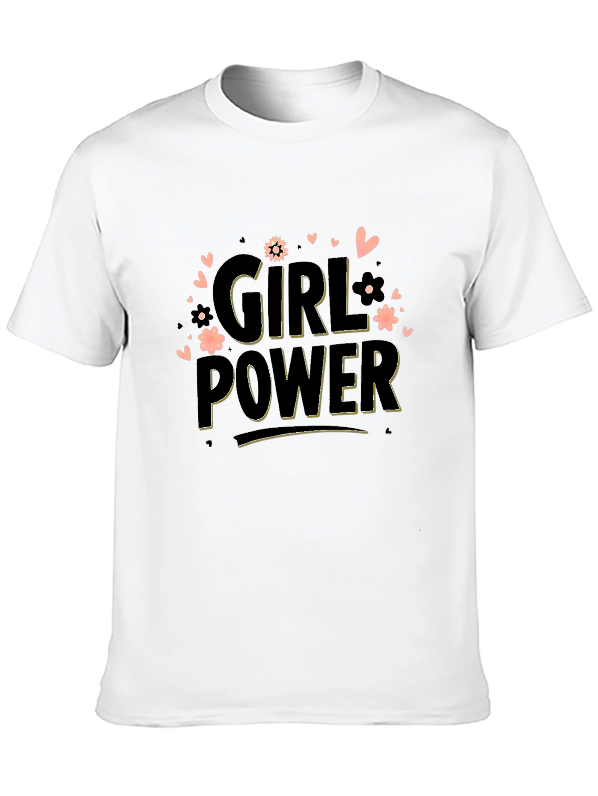 Girl Power Graphic Tee - Black Cotton Blend
