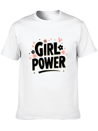 Girl Power Graphic Tee - Black Cotton Blend