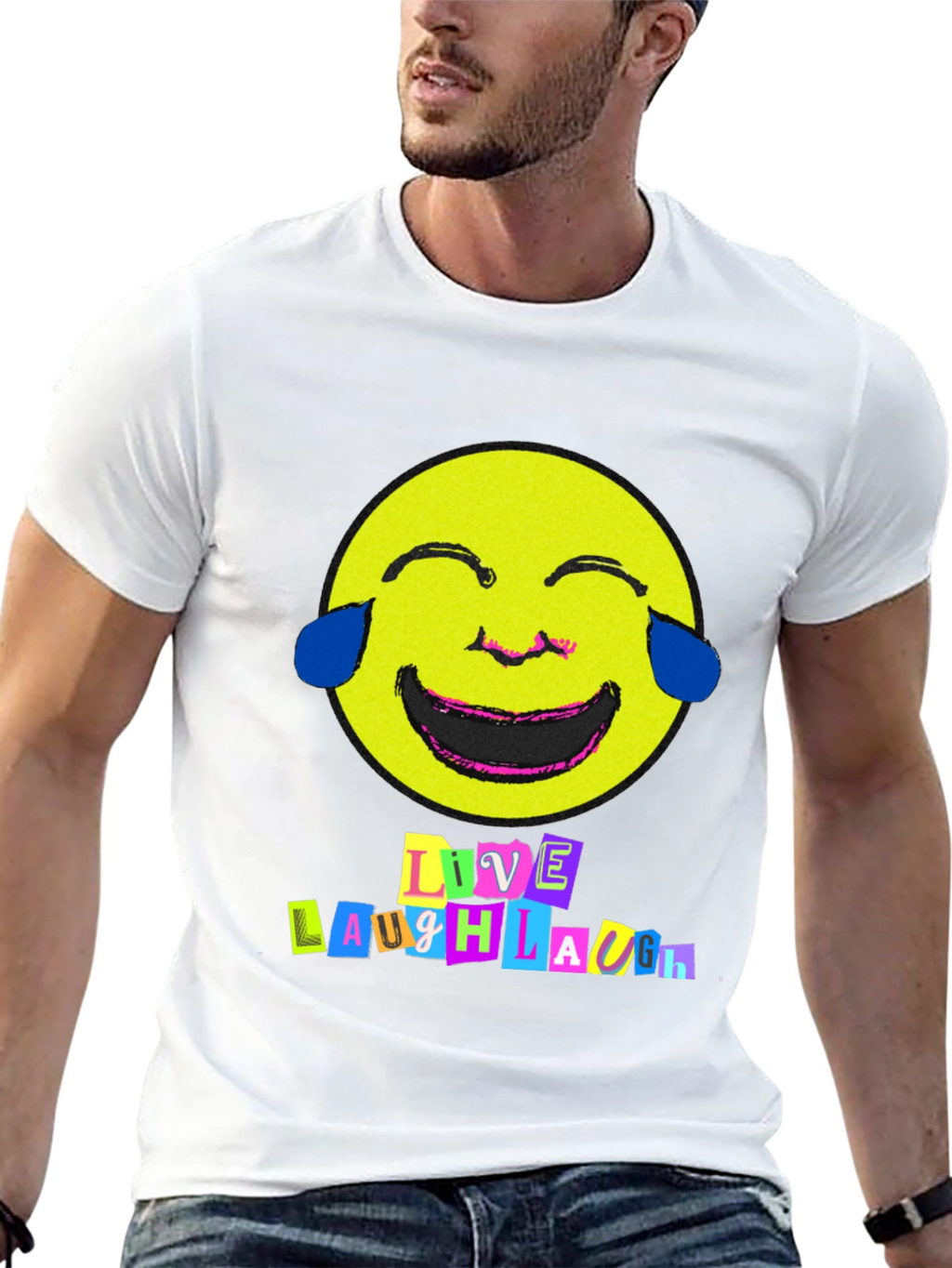 Live Laugh Laugh T-Shirt - Black Graphic Tee