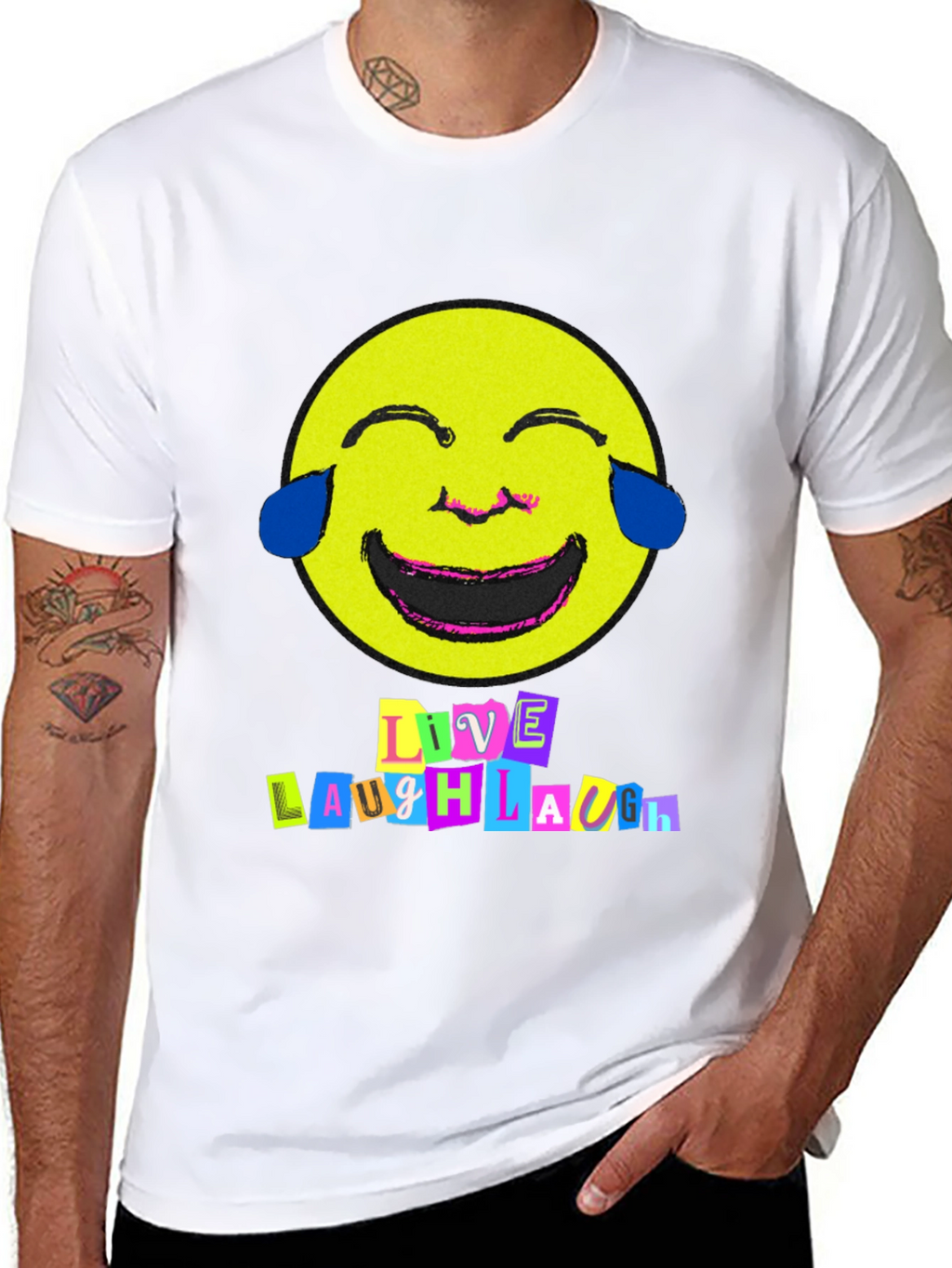 Live Laugh Laugh T-Shirt - Black Graphic Tee
